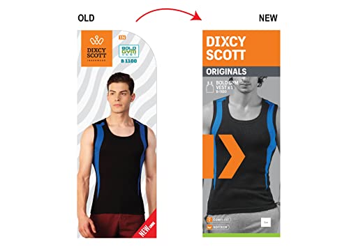 Dixcy Scott Men's Innerwear Regulart Fit Solid Vest (Pack of 2) (K1-PR47697_Black & Red_L)