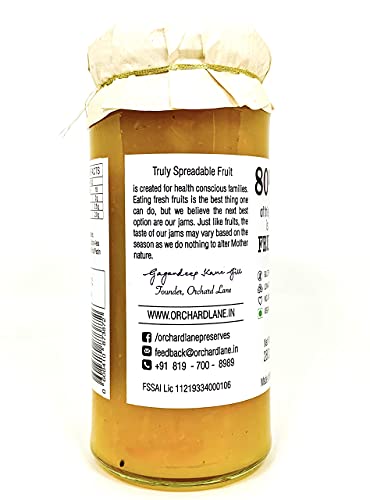 Orchard Lane 80% Fruit- Pineapple Orange Marmalade- Low Sugar, No Preservatives- 280 gm