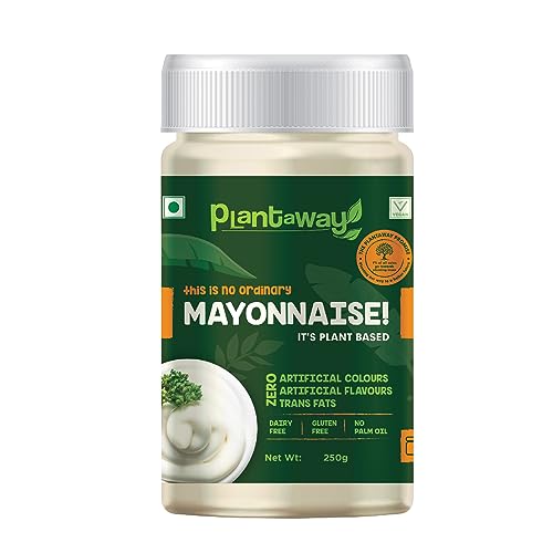 Plantaway Plant Based Vegan Mayonnaise 250g | Dairy & Gluten Free & No Palm Oil | No Artificial Color, Flavor & Trans Fats | Egg Less & 100% Vegetarian