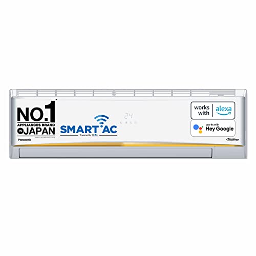 Panasonic 2.2 Ton 4 Star Inverter Split Smart AC (Copper, 7 in 1 Convertible, Twin Cool Inverter, Wifi enabled, 4 Way Swing, PM 0.1 Air Purification Filter,CS/CU-QU26ZKYF, 2023 Model, White)