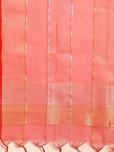 Rajnandini Women's Peach Chanderi Silk Embellished Unstitched Salwar Suit Material(JOPLMD138D)