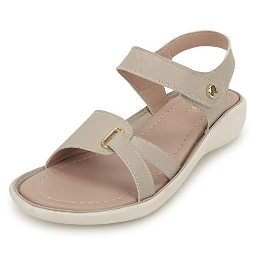 VENDOZ Women Stylish Cream Flat Sandals