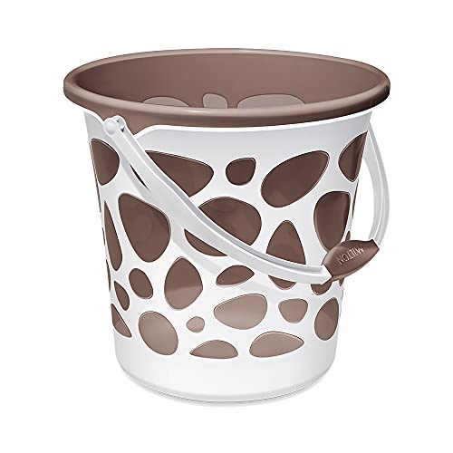 Milton Duplex Plastic Bucket With Handle, 16 Litres, Brown | Home | Bathing | Storage | Bathroom