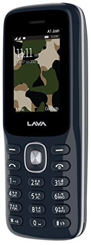 Lava A1 Josh with BOL Keypad Mobile, Bolne wala Phone, Message Speak, Caller Speak, Number Speak, 1000mAh Battery Blue Silver