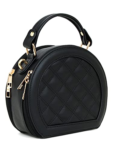 LEGAL BRIBE Women's Checkered Sling Bag (Black)