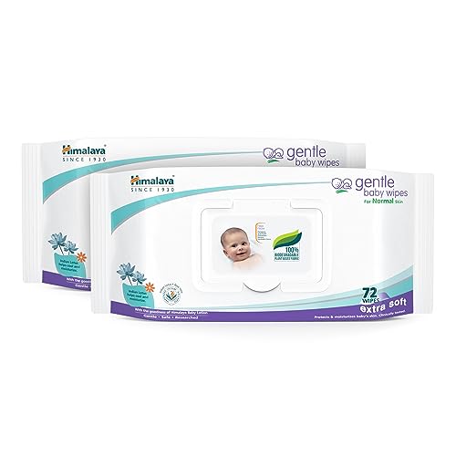 Himalaya Gentle Baby Wipes - 72 Pieces (Pack of 2)