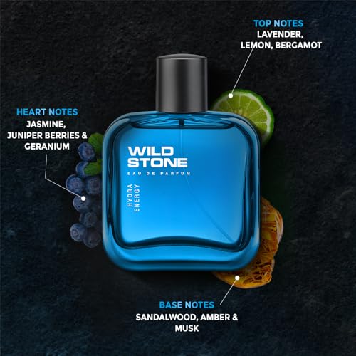 Wild Stone Hydra Energy Premium Eau De Parfum for Men, 100ml|Long Lasting Perfume|Luxury Perfume for Men