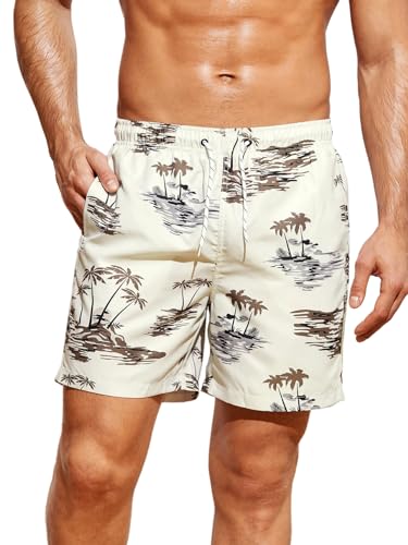TOPLOT Regular Fit Printed Boxer Shorts for Men (Tree-Shorts-5130-Beige-XL)