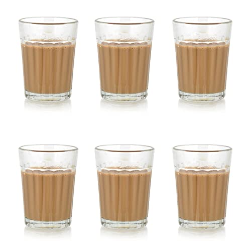 SATYAM KRAFT 18 Pcs Tea Chai Milk Coffee Small Glass Cups Mug Best Items Home Crockery for Brother, Sister, Women, Men, Girls for Gifting in Christmas & New Year (Transparent, Pack of 18) (100 ml)