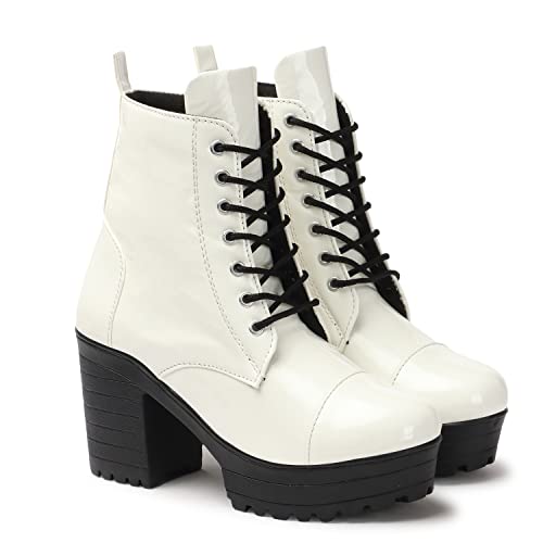 STRASSE PARIS Amazing Design Women Ankle Length Patent Leather Boots
