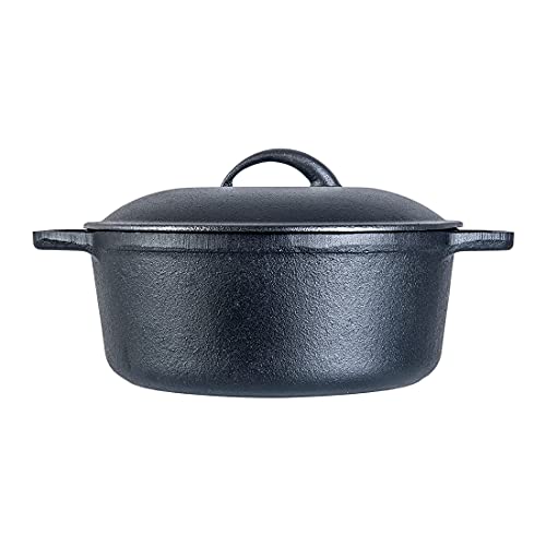 Wonderchef Forza 25 cm Cast-Iron Casserole with Lid | Pre-Seasoned Cookware | Induction Friendly | 4.7 L | 3.8 mm with Lifetime Exchange Warranty