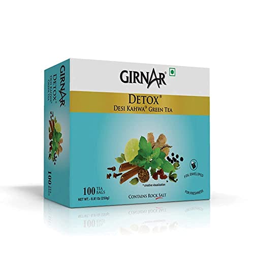 Girnar Food & Beverages Pvt. Ltd. Detox Green Tea (Desi Kahwa),250G (100 Tea Bags),250 Grams