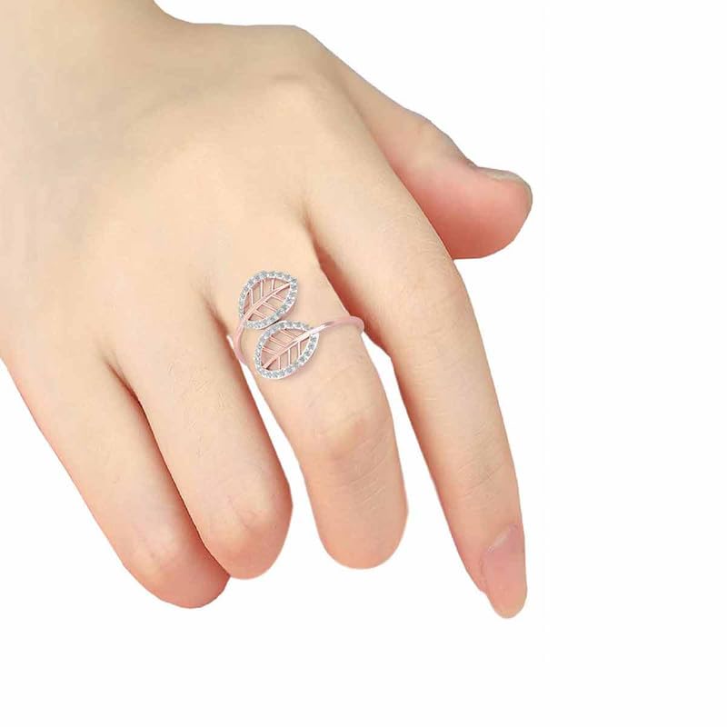 DISHIS 14k(585) Rose Gold Diamond Ring for Women 941