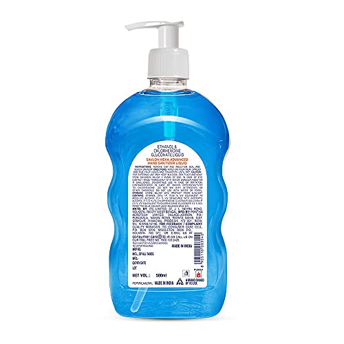 Savlon Hexa Advanced Hand Sanitizer Liquid Pump Pack| 70% Alcohol based with Chlorhexidine Gluconate (CHG)| 500ml, Natural