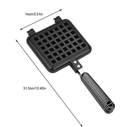 THW Non Stick Square French Egg Pancake Waffle Maker Mould for Gas Burner Stove (Black)