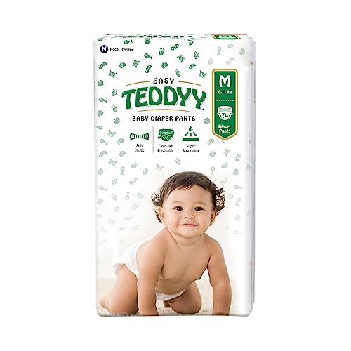 TEDDYY Baby Easy Pant Diapers Medium 74 Count (Pack of 1)