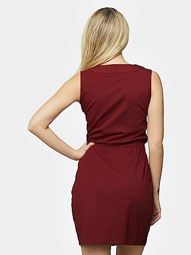 Miss Chase Women's Super Soft Sleeveless Mini Shift Dress with Pockets | 6 Colors (MCAW14D01-39-64-06, Maroon, X-Large)