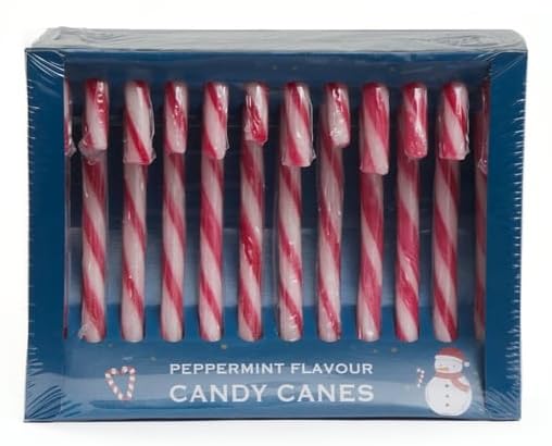 Candy Canes Peppermint Flavour Stick Shape Often Saint Nicholas Day It is Traditionally Pink with Red Stripes Delicious Flavour 144g 12 Sticks