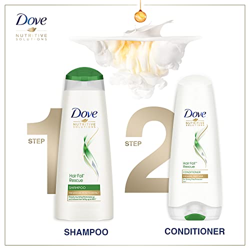 Dove Hair Fall Rescue, Shampoo, 340ml, for Damaged Hair, with Nutrilock Actives, to Reduce Hairfall & Repair, Deep Nourishment to Damaged Hair