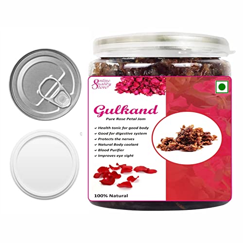 Online Quality Store Natural Gulkand (Rose Petal Jam), 400g | Sun-Cooked Damask Rose Petals & Rock Sugar |Pure gulkand Organic| Gulkand for Paan