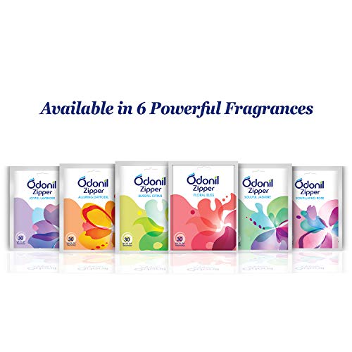 Odonil Bathroom Air Freshener Zipper Mix - 50g (10gx5) | Assorted Pack | Instant & Long Lasting Fragrance | Lasts upto 30 days | Germ Protection
