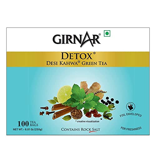 Girnar Food & Beverages Pvt. Ltd. Detox Green Tea (Desi Kahwa),250G (100 Tea Bags),250 Grams