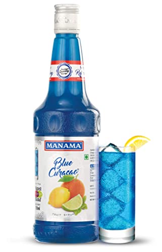 Manama Blue Curacao Syrup | Mixer for Mocktails, Cocktails, Drinks, Juices, Beverages | Non Alcoholic Mix 750ML Bottle