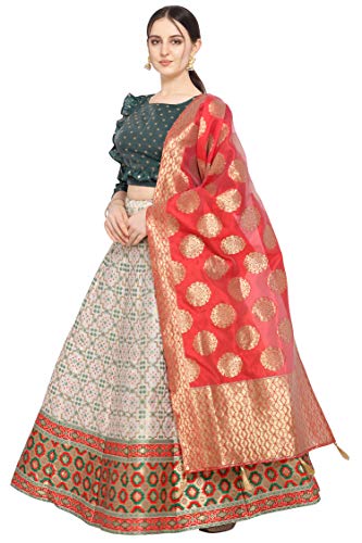 PURVAJA Women'S Silk Blend Lehenga Choli (Multi-Rivaaz_Multicolour_Free Size), Semi-stitched