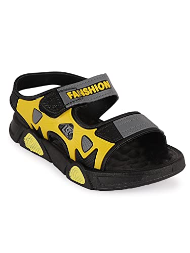 PASSION PETALS Colourblocked Sandals For Kids Baby Boys and Girls Sandals For Your Kids For Comfortable Wear (Yellow 5 Years - 5.5 Years)