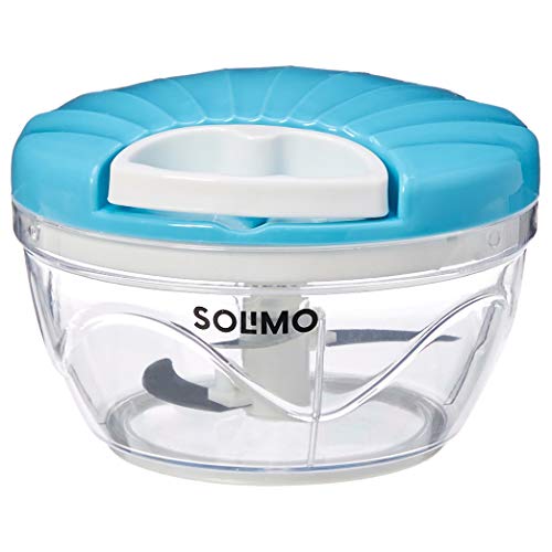 Amazon Brand - Solimo Plastic 500 ml Large Vegetable Chopper with 3 Blades, Blue