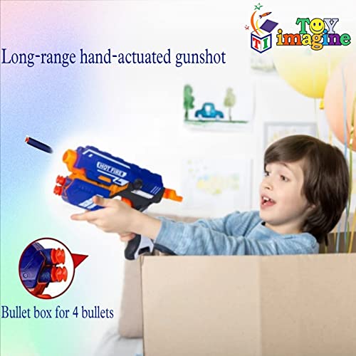 Toy Imagine™ Blaze Storm Hot Fire Dart Gun Toy for Target Shooting | Fun Battle Action Indoor & Outdoor Game | Birthday Gift for Boys & Girls | Long Range, 10 Suction Dart Bullets, 8+ Years.