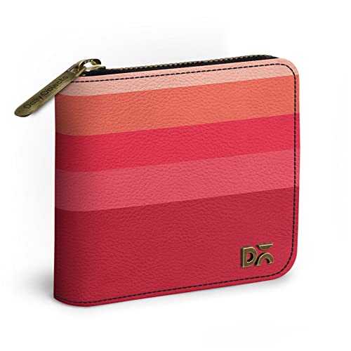 DailyObjects Berry Quin Women's Zip Wallet | Made with Vegan Leather Material | Carefully Handcrafted | Holds up to 8 Cards | Slim and Easy to Fit in Pocket | Coin Pocket with Button Closure