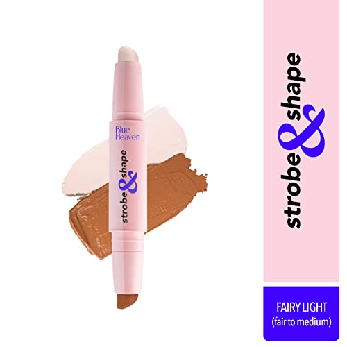 Blue Heaven Strobe & Shape, Highlighter and Contouring Duo Stick, Fairy Light (fair to medium), 8gm, Hydration with Mango Butter & Apricot Oil