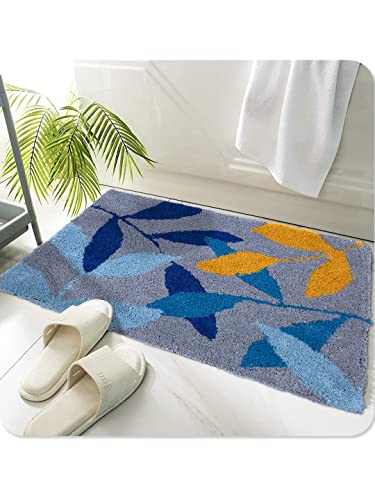 AAZEEM Bath Mat for Bathroom Entrance Soft Door Mat/Home Hotel Balcony Floor Carpet | Doormat for Home |Anti Skid mat for Bathroom| Floor Mats for Home Cotton Abstract Doormat 40 x 60 cm(Light Blue)