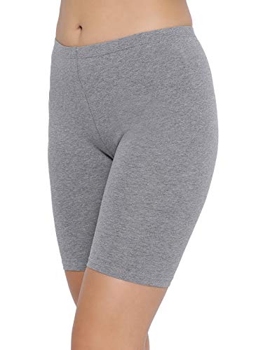 Clovia Women's Cotton Mid Waist Cycling Shorts (PN3352P05_Grey_S)