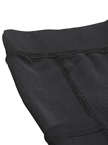 CHKOKKO Women Yoga Track Pants Stretchable Gym Legging Tights with Pocket Black L