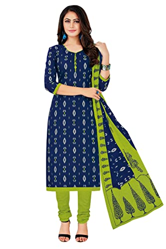 Miraan Cotton Printed Readymade Salwar Suit For Women (MIRAANSAN1402XXXL, 3XL, Blue)