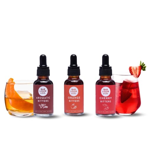 Bab Louie Baby Bitters Combo Sampler Pack (Pack 0f 3) | Non-Alcoholic Craft Bitters | Distinct Citrus Notes | Old Fashioned, Manhattan, Negroni, Sidecar, Gin and Tonic based Cocktails