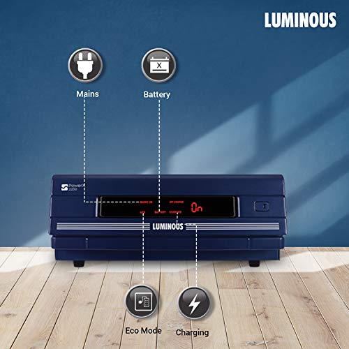 Luminous Inverter & Battery Combo (PowerX 2250 Pure Sine Wave 2000VA/24V Inverter, Red Charge RC 18000ST Short Tubular 150Ah Battery) for Home, Office & Shops