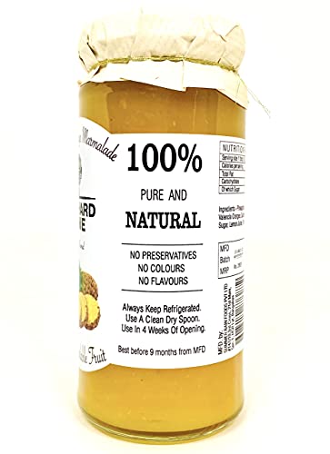 Orchard Lane 80% Fruit- Pineapple Orange Marmalade- Low Sugar, No Preservatives- 280 gm