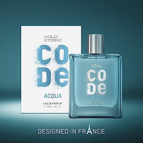 Wild Stone CODE Acqua Eau De Parfum for Men, 100ml|Luxury Long Lasting Fragrance|Fresh, Sparkling & Energising Premium Perfume for Men