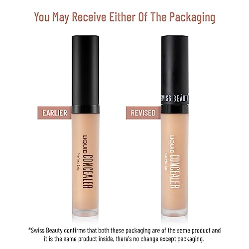 Swiss Beauty Liquid Light Weight Concealer With Full Coverage |Easily Blendable Concealer For Face Makeup | Sand Sable, 6G