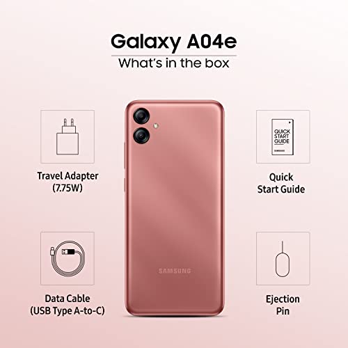 Samsung Galaxy A04e Copper, 3GB RAM, 32GB Storage | Upto 8GB RAM with RAM Plus | MediaTek Helio P35 | 5000 mAh Battery