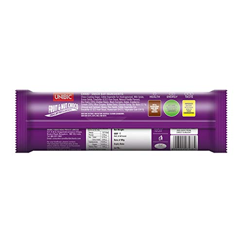 Unibic Snack Bar Fruit and Nut Choco Pack of 12, 360g