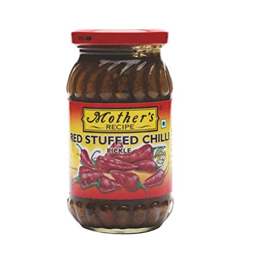 Mothers Recipe Stuffed Red Chilli Pickle Bottle, 400 g