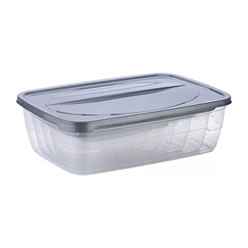 Dialust Rectangular Plastic Food Storage Container with Air Tight Lid Kitchen Container Meat Box Fridge and Freezer Storage Boxes Bowl - 225ml, 325ml, 650ml, 1250ml, 2200ml, 3500ml, 6 Pcs, Clear