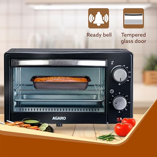 AGARO Marvel 9 Liters Oven Toaster Griller,Cake Baking Otg (Black),800 Watts