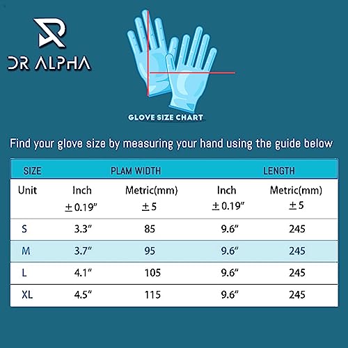 Dr Alpha Nitrile Gloves Powder Free Medical Examination gloves, Disposable and Surgical Hand Gloves | Comfort, Tear Resistance, Multi-Purpose, Food Grade |Gloves Surgical 6 Gram Blue Small Pack of 50