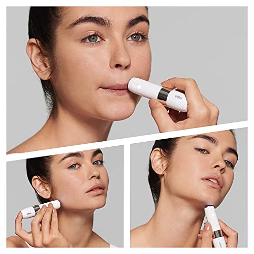 Braun Face Mini Hair Remover FS1000, Electric Facial Hair Removal for Women, Quick, Gentle & Painless, Smooth Skin, Ideal for On-The-Go, with Smartlight