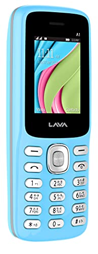 Lava A1 (Candy Blue), Number Talker, Smart AI Battery, 4 Days Battery Backup, Military Grade Certified, Keypad Mobile